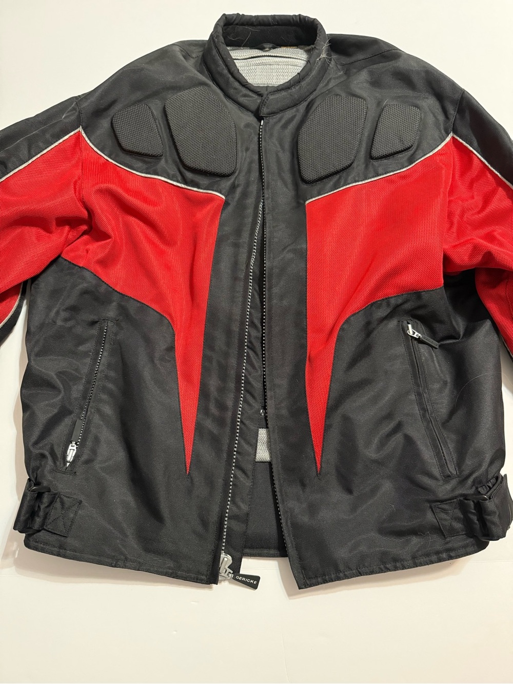 Hein Gericke Safe Armor Padded Motorcycle Jacket Black and Red Size Large Men's - Picture 2 of 10